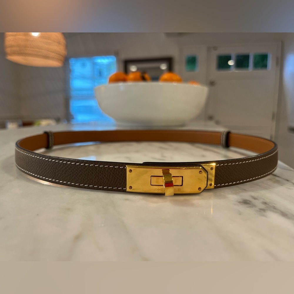 Hermes Leather Belt Kelly Lock